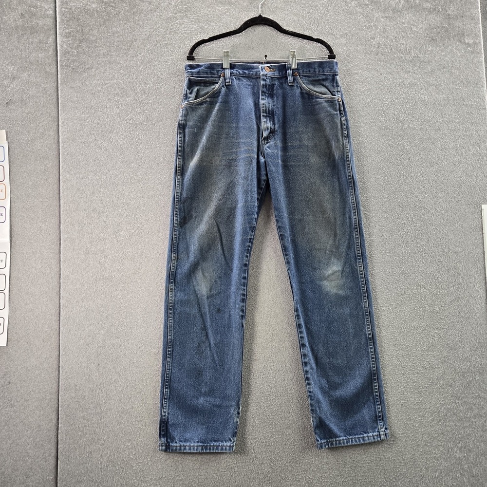Wrangler Men Jeans 34X32 Blue Denim 13MWZPW Cowboy Cut Original Fit 30" Inseam